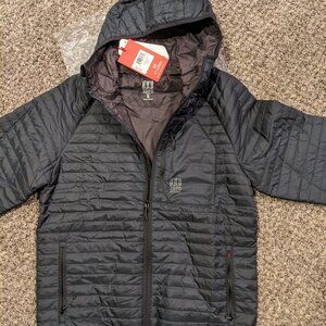 NEW - TOPO DESIGNS Men's Global Puffer Hoodie - Black - SM (fits like MED)